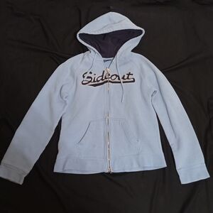 Women's Classic Vintage Blue Sideout Hoodie Size Medium Full Zip
